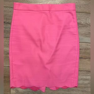 J Crew Factory Scalloped Hem Cotton Pencil Skirt